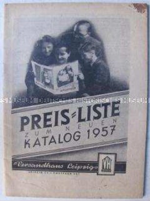 Preisliste zum Versandhauskatalog Leipzig 1957