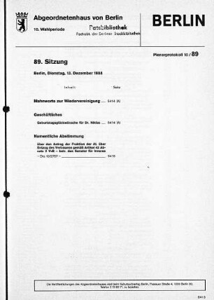 Nr. 89, 13. Dezember 1988