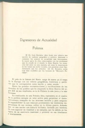 Digresiones de actualidad - Polonia