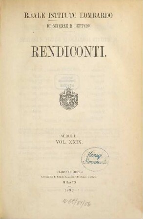 Rendiconti. 29. 1896