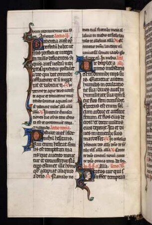 Historisierte Initiale: B(eatus vir): junger Mann