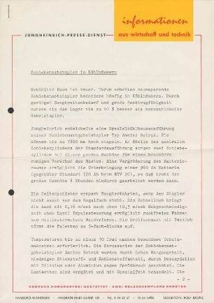 Schiebmastgabelstapler "Ameise Retrak" (Spezialkühlhausausführung) der Jungheinrich AG