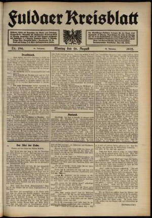 Ausgabe vom Montag, den 26. August 1912.