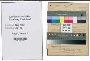 Entnazifizierung Heinrich Augst , geb. 09.04.1906 (Angestellter)