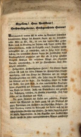 An die Hohe Eidgenössische Tagsatzung in Zürich