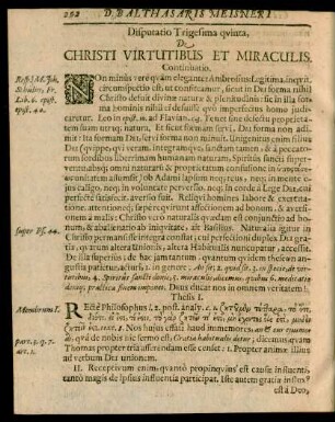 Disputatio Trigesima quinta, De Christi Virtutibus Et Miraculis.
