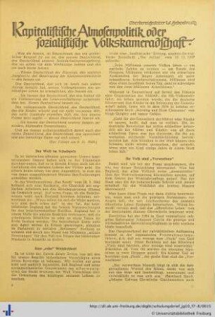 Kapitalistische Almosenpolitik oder sozialistische Volkskameradschaft.