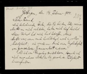 Nr. 23: Brief von Hermann Minkowski an Adolf Hurwitz, Göttingen, 14.2.1904