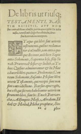 De libris utriusque Testamenti ...