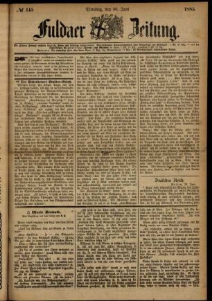 Ausgabe vom Dienstag, den 30. Juni 1885.