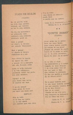 Flor de bulin : (Tango)
