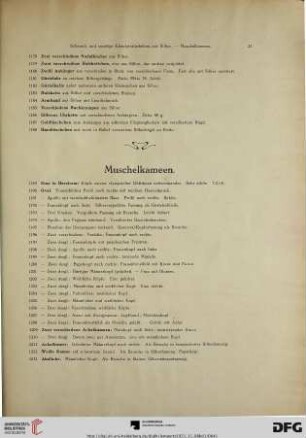 Muschelkameen (Nr. 1189-1229)