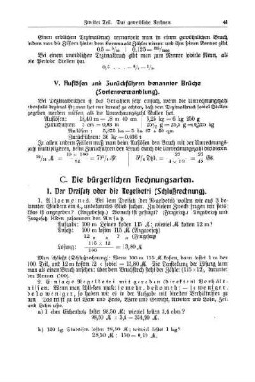 C. Die bürgerlichen Rechnungsarten.