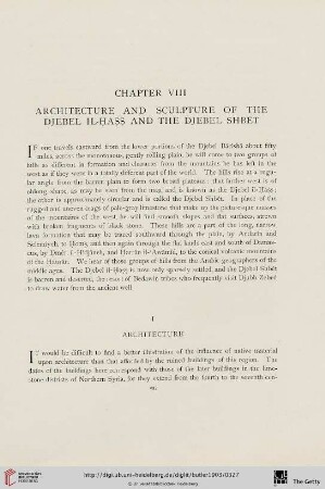 Chapter VIII. Architecture and Sculpture of the Djebel Il-Hass and the Djebel Shebêt