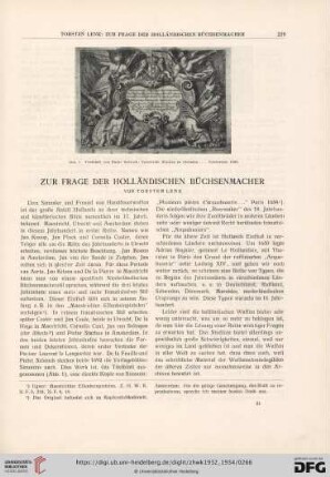 Zur Frage der holländischen Büchsenmacher