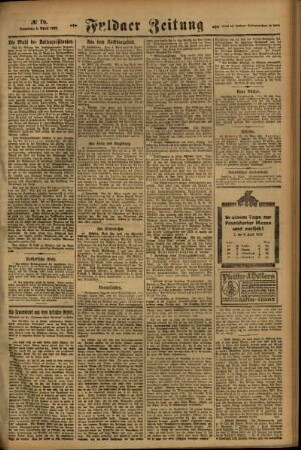 Zweite Ausgabe vom Samstag, den 01. April 1922.