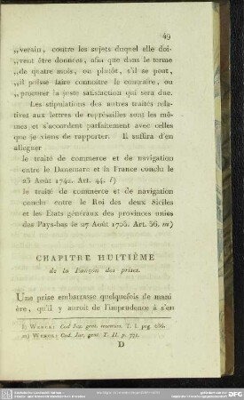 Chapitre Huitième de la Rançon des prises