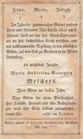 Melchers, Maria Hubertina Gertrudis