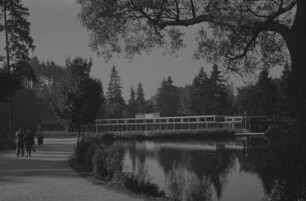 Braunlage: Teich im Park, mit Konzerthalle