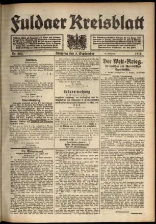 Ausgabe vom Dienstag, den 05. September 1916.
