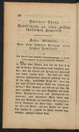 Zweiter Theil. Grundlegung zu einer wissenschaftlichen Homiletik