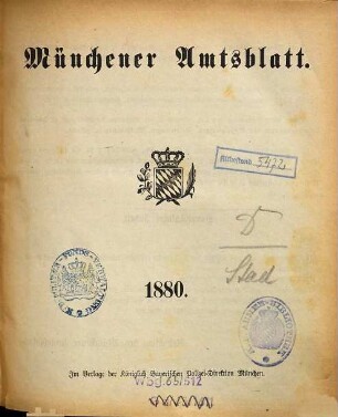 Münchener Amtsblatt. 1880