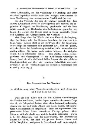 V. Die Degeneration der Vaccine.
