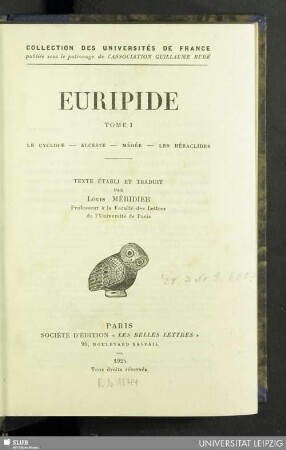 1: Le Cyclope. Alceste. Médée. Les Héraclides