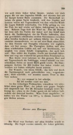Abreise nach Europa