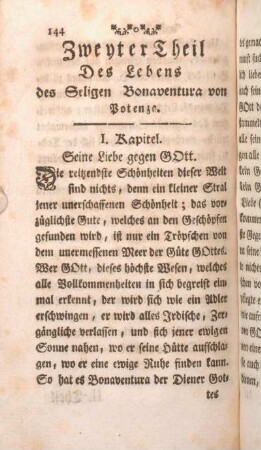 Zweyter Theil Des Lebens des Seligen bonaventura von Potenza. [Kapitel I - X]