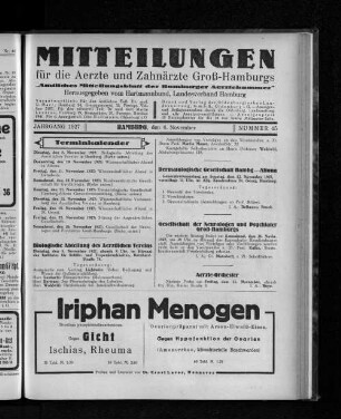 Jahrgang 1927, Hamburg, den 6. November, Nummer 45