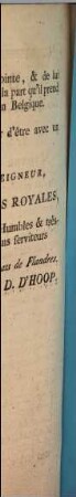 Lettre Des États de Flandre à Leurs Altesses Royales : En date du 28 Juin 1787.