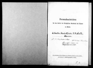 Falk, Adalbert Paul Ludwig - Staatsminister, Ehrenmitglied 1880 - Januar - 31