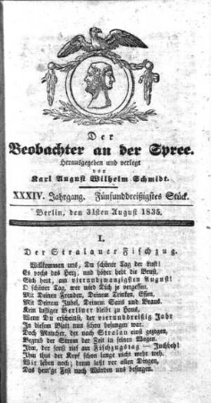 25. Stueck, 31. August 1835