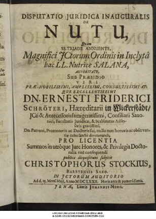 Disputatio Iuridica Inauguralis De Nutu