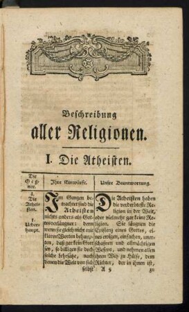 I. Die Atheisten.