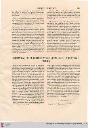 Opérations qui se pratiquent sur les muscles et les tissus fibreux