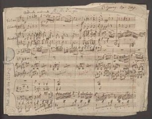 Introduction et Variations concertantes, vl, vlc, pf, op. 309 - BSB Mus.Schott.Ha 3627-2 : [stuck title, p. 20:] Introduction et Variations // concertantes // pour Pianoforte, Violon et Violoncelle // Sur le Choeur: Narque de la Folie // de l'Opera: Le pré aux Clercs. // de Herold. // composèes // par Charles Czerny. // Oeuvre 309