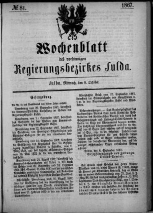Nr. 81, Ausgabe vom 9. Oktober 1867