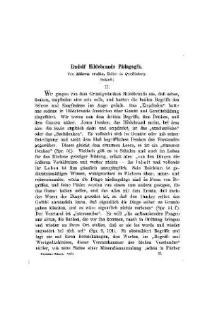 Rudolf Hildebrands Pädagogik : II.