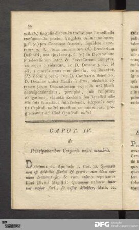 Caput. IV. de Principalioribus Corporis nostri membris.