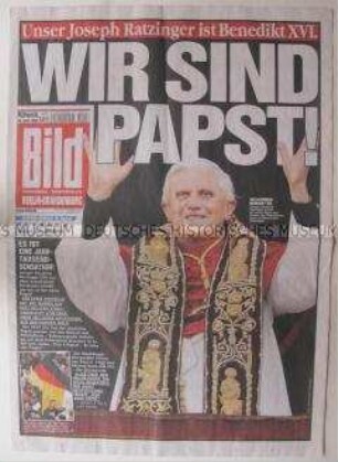 Tageszeitung "Bild" zur Wahl von Kardinal Ratzinger zum Papst