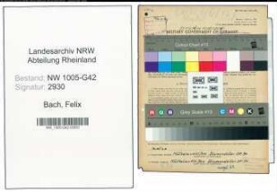 Entnazifizierung Felix Bach , geb. 07.03.1912 (Maler)