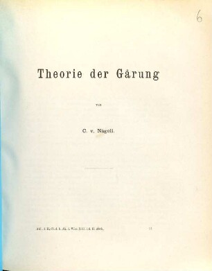 Theorie der Gärung