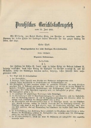 Preußisches Gerichtskostengesetz vom 25. Juni 1895.