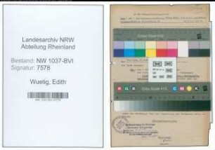 Entnazifizierung Edith Wuetig , geb. 07.07.1907 ()