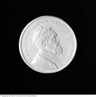 Medaille auf Michelangelo, Avers: Brustporträt nach rechts; Profilrand