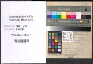 Entnazifizierung Martin Wosslick , geb. 07.07.1901 (Kaufmaennischer Angestellter)