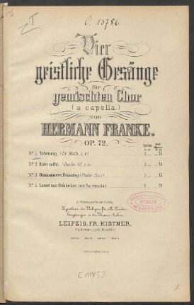 No. 1: Tröstung : (Ev. Matth. 5,4)
