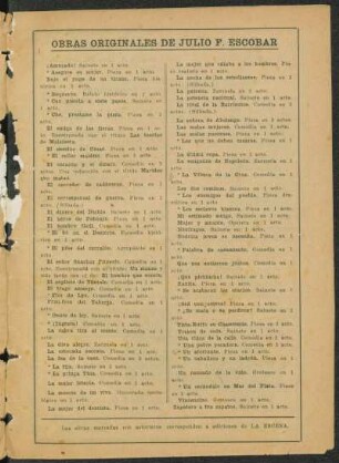 Obras originales de Julio F. Escobar